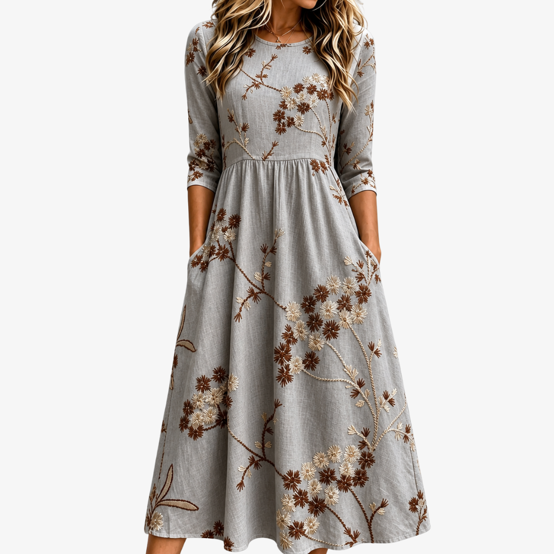 Hazel | Blossom Pocket Midi Dress