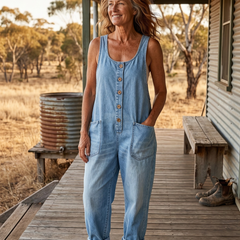 Lettie™ Vintage Washed Denim Dungaree