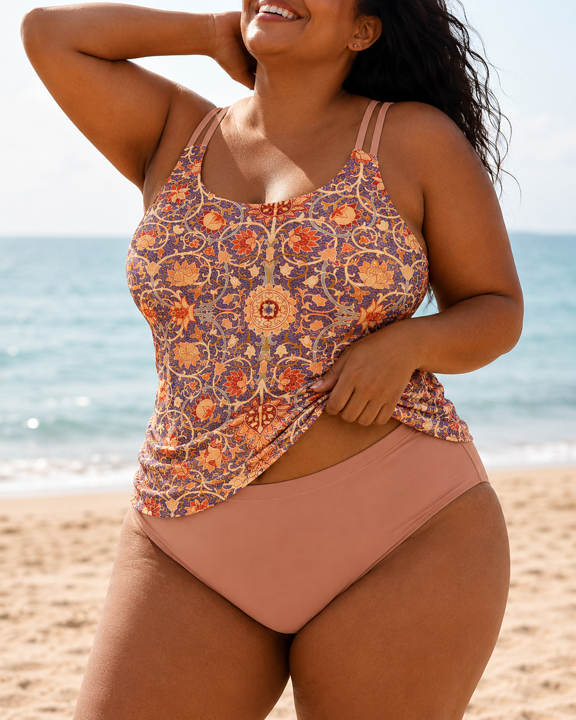 Iris | Plus Size Bohemian Tankini Set