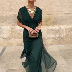 Emelia™ Elegant V-Neck Maxi Dress