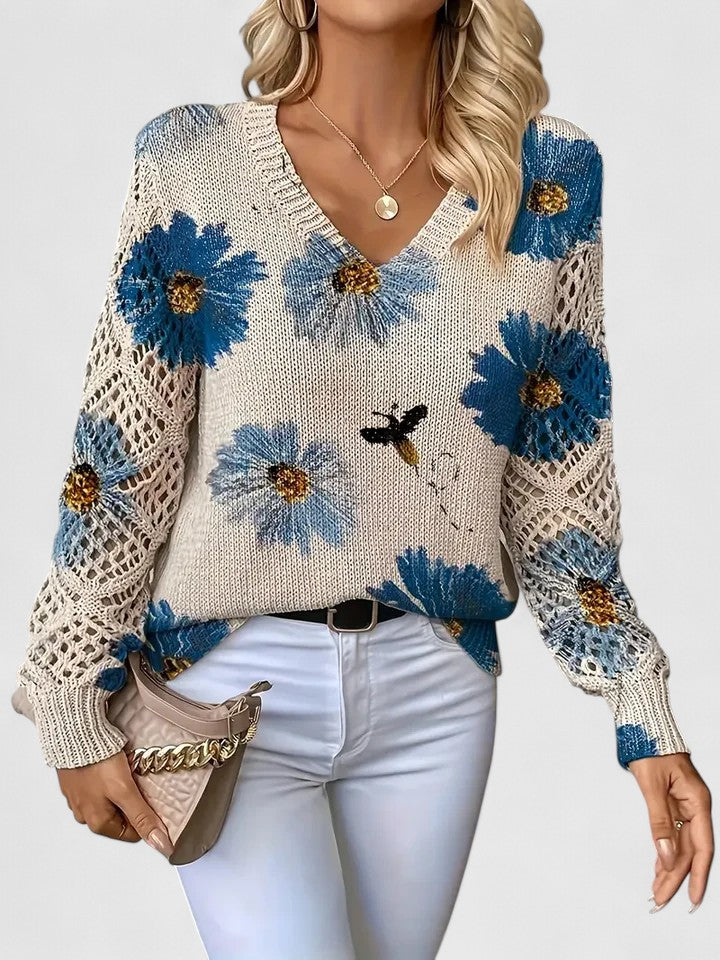 Kaiti™ - Elegant Floral Sweater