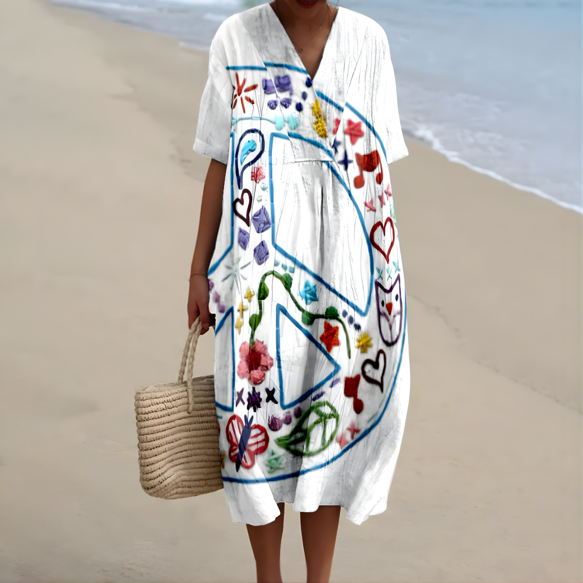 Braelynn™ | Peaceful Art Midi Dress