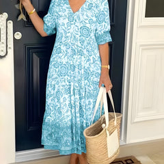 Remington | Graceful Floral V-Neck Dress