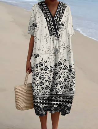 Theodora™ | Floral V-Neck Summer Dress