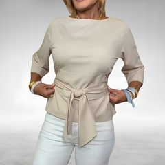 Avril™ Elegant Tie-Waist Blouse