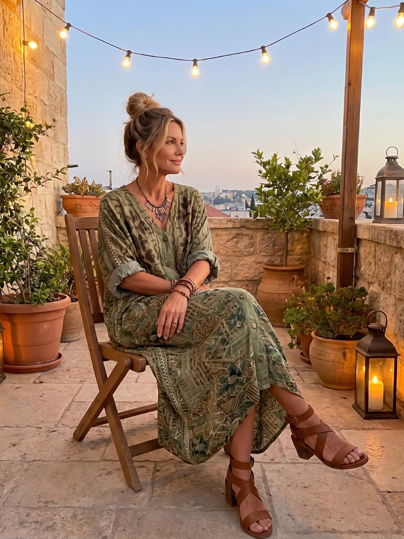 Aleta™ Button Front Oversized Pocket Midi Dress