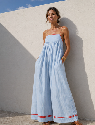 Ondine™ Striped Contrast Trim Maxi Dress