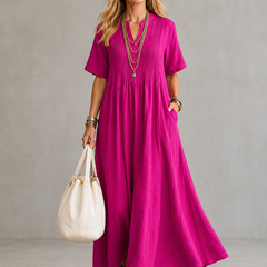Amoura | Elegant Pleated Maxi Dress