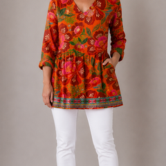 Priscilla | Long Blouse with V-Neck
