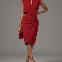 Rochelle™ Tummy-Concealing Draped Midi Dress