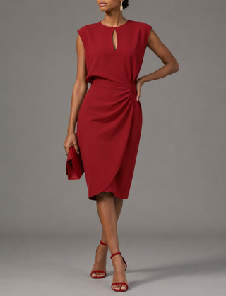 Rochelle™ Tummy-Concealing Draped Midi Dress