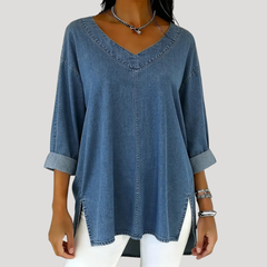 Selena™ Vintage Oversized Denim Top