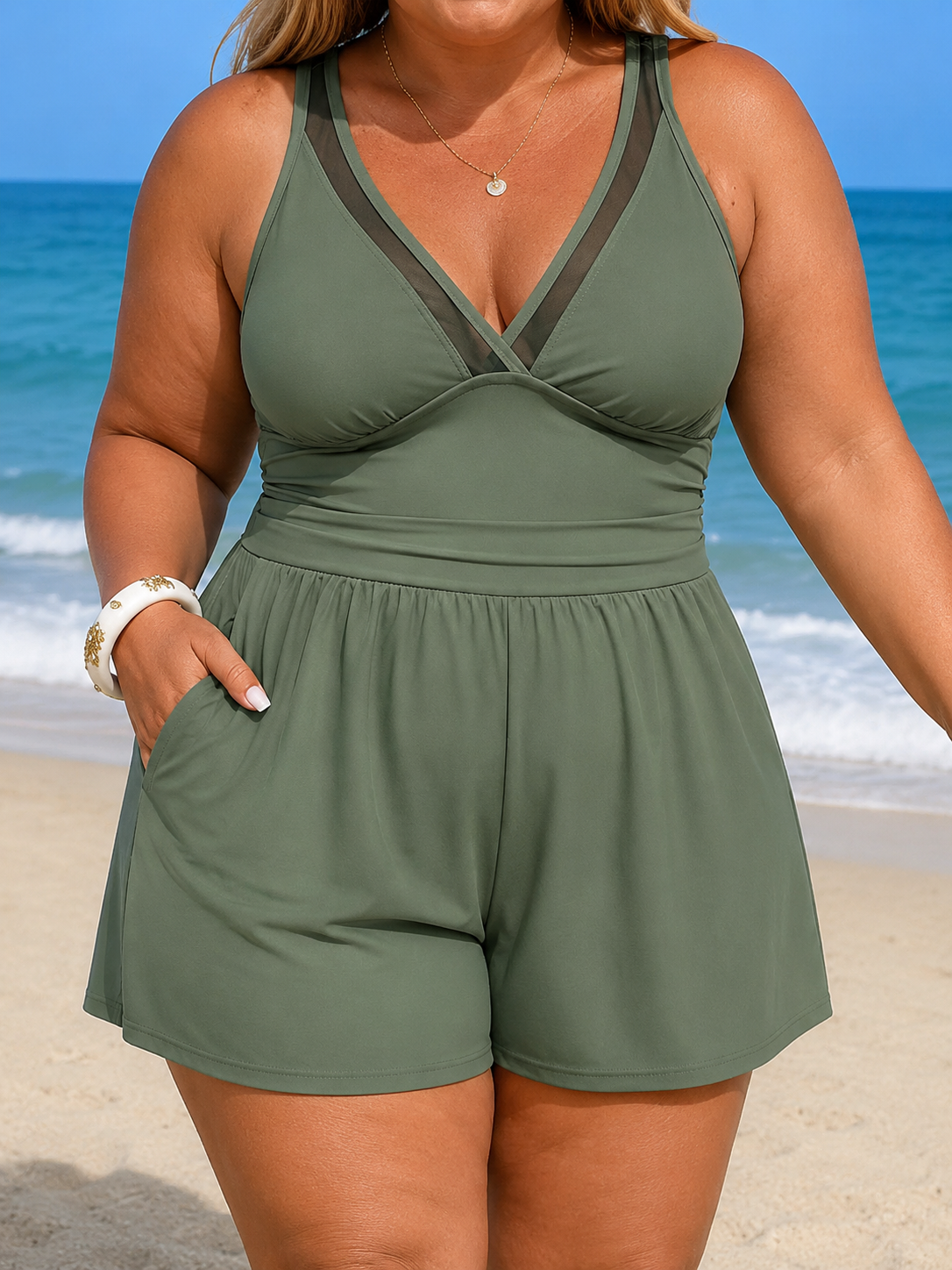 Penelope | Plus Size Swim Romper