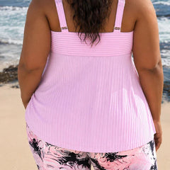 Matilda | Plus Size Pleated Tankini Shorts Set