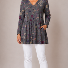 Addison | Long Blouse with V-Neck