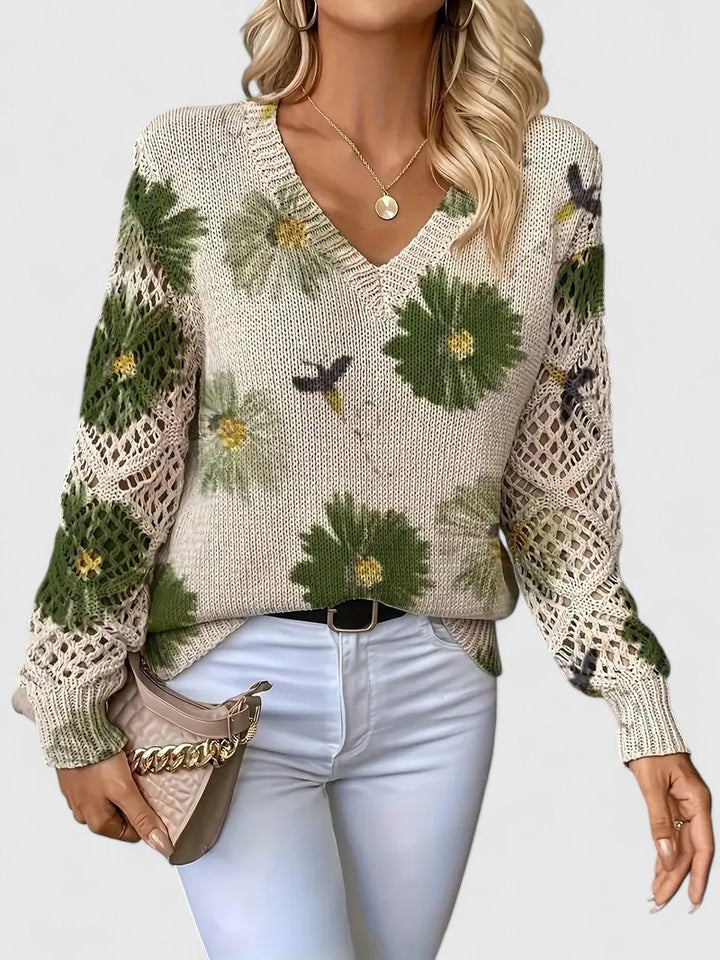 Kaiti™ - Elegant Floral Sweater