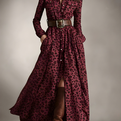 Elara™ Plaid Button-Front Maxi Dress