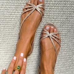 Monroe | Elegant Gold Vintage Sandals