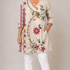 Lottie | Long Blouse with V-Neck