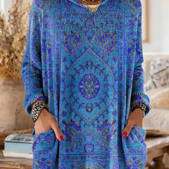 Alice™ Retro Ethnic Print Hooded Tunic