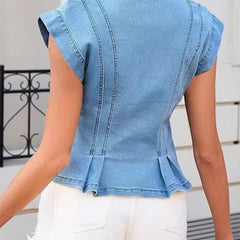 Alara | V-Neck Denim Top