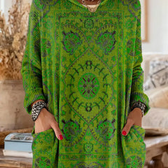 Alice™ Retro Ethnic Print Hooded Tunic