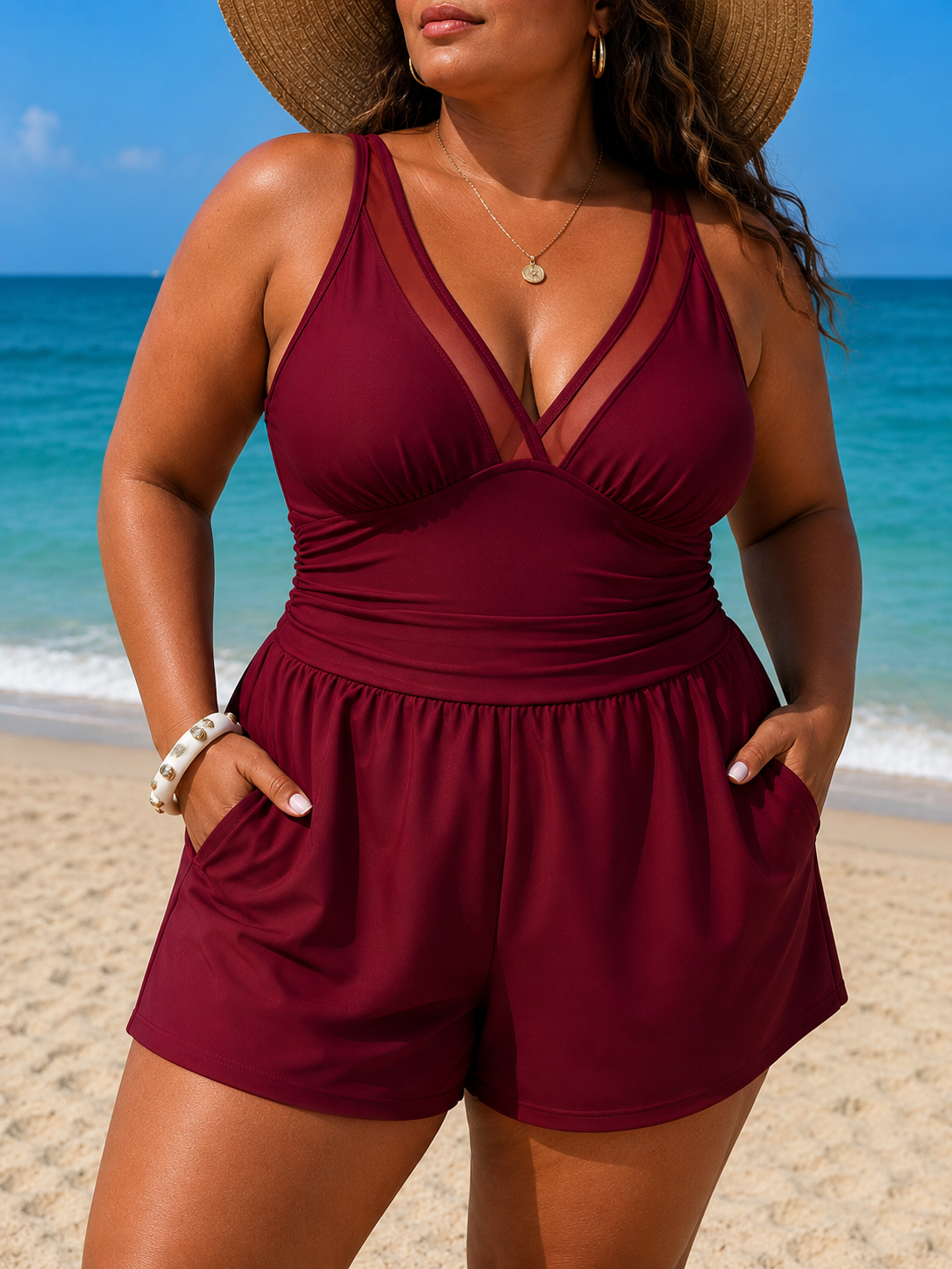 Penelope | Plus Size Swim Romper