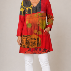 Maria | Long Blouse with V-Neck