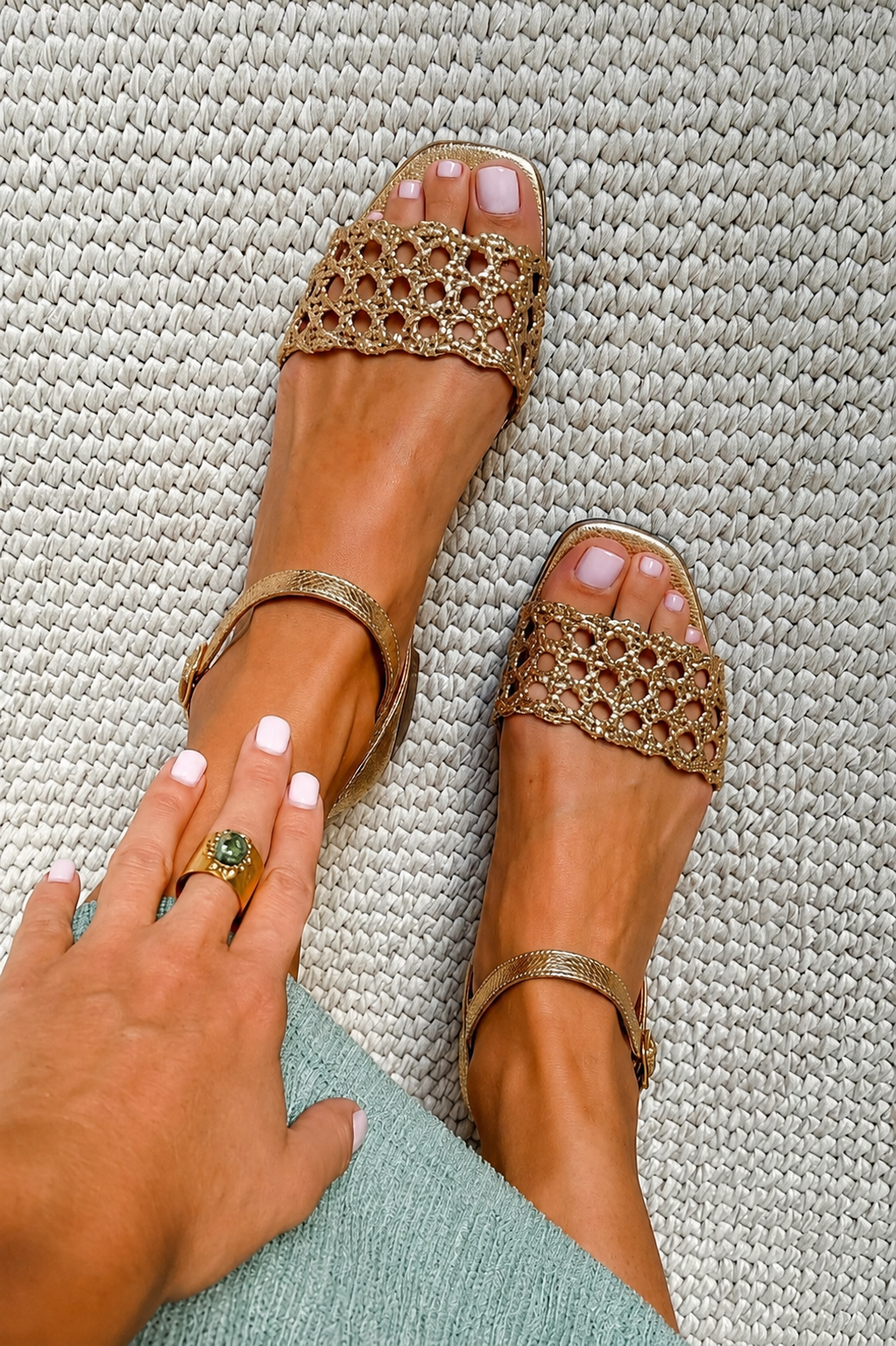 Maren | Elegant Gold Vintage Sandals