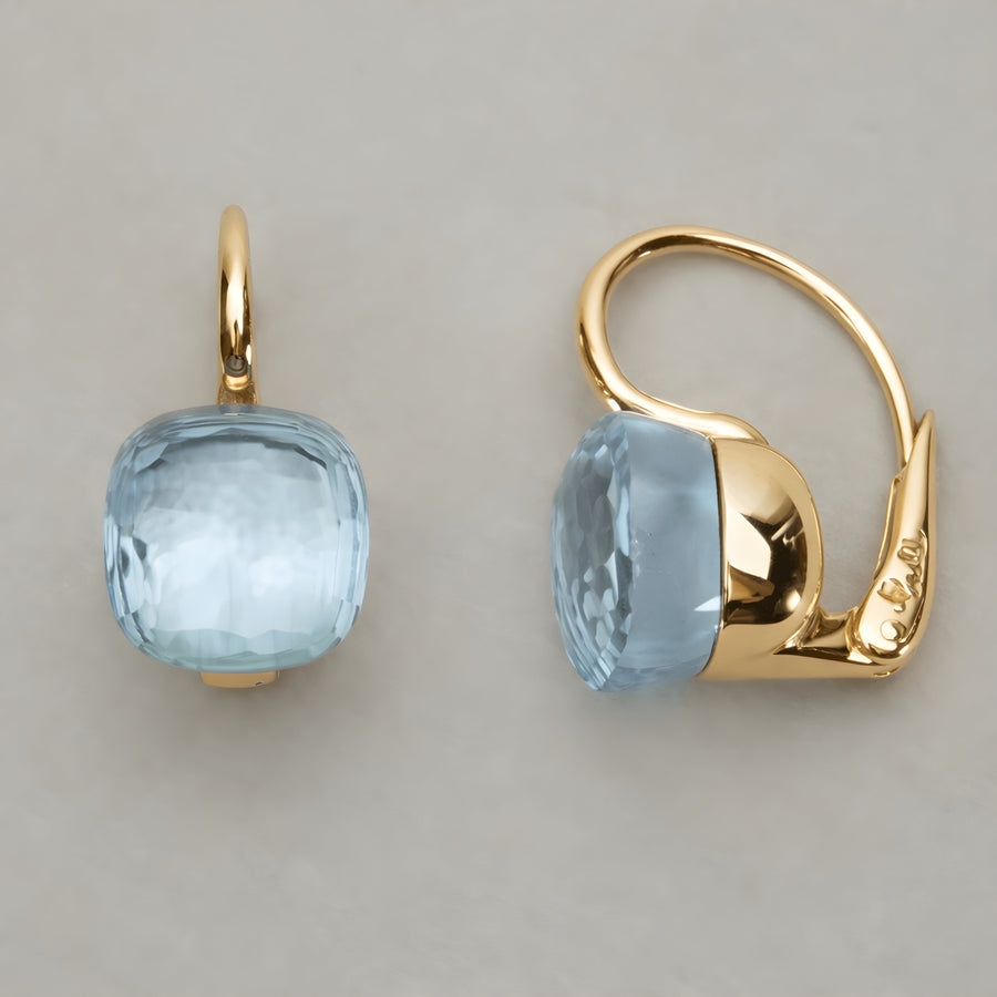 Vintage Blue Crystal Leverback Earrings