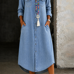 Andi | Casual Elegant Long Denim Shirt Dress