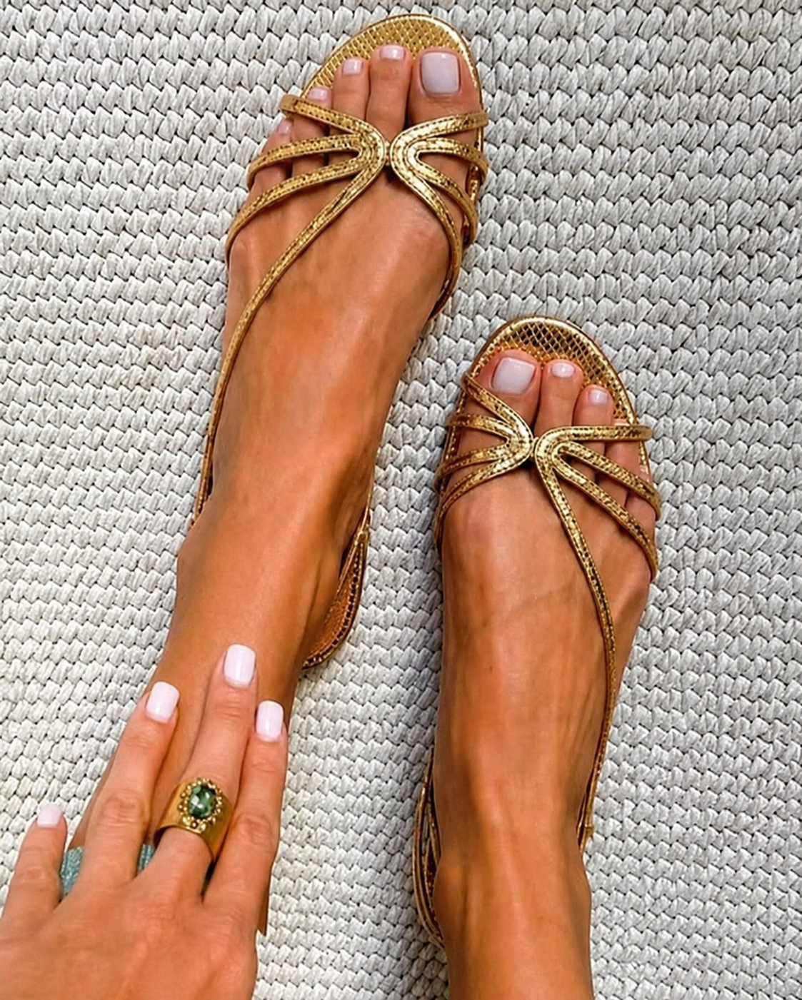 Monroe | Elegant Gold Vintage Sandals
