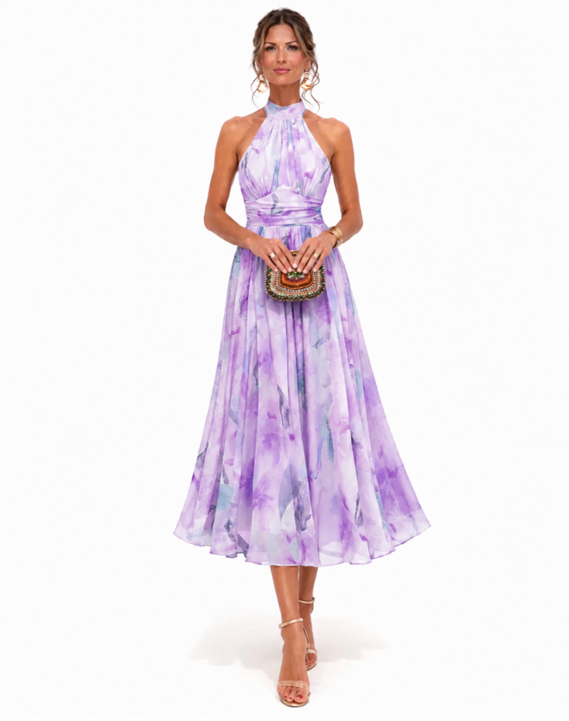 Luciana™ Watercolor Halter Maxi Dress