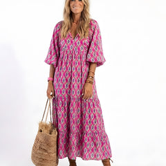 Gabriela | Elegant Tiered Midi Dress