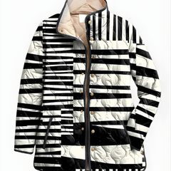 ELODIE™ | Abstract Padded Jacket Black and White