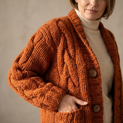 Alessia™ Elegant Cable Knit Coat