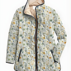HATTIE™ | Enchanting Floral Print Quilted Jacket