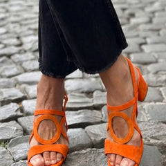 Winnie | Vintage Circle Heel Sandals