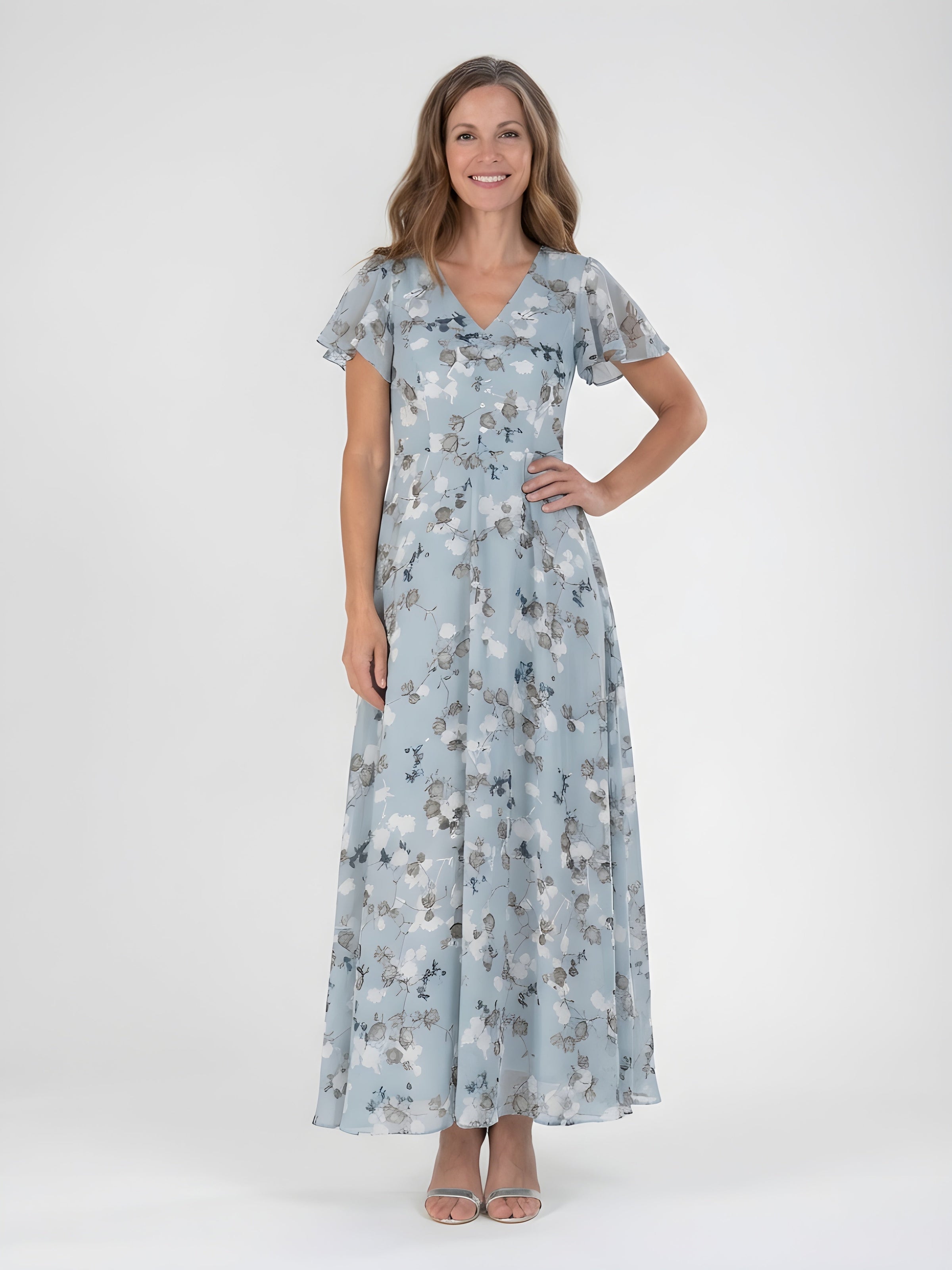 Mariam | Floral Chiffon Maxi Dress
