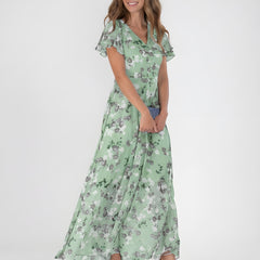 Mariam | Floral Chiffon Maxi Dress
