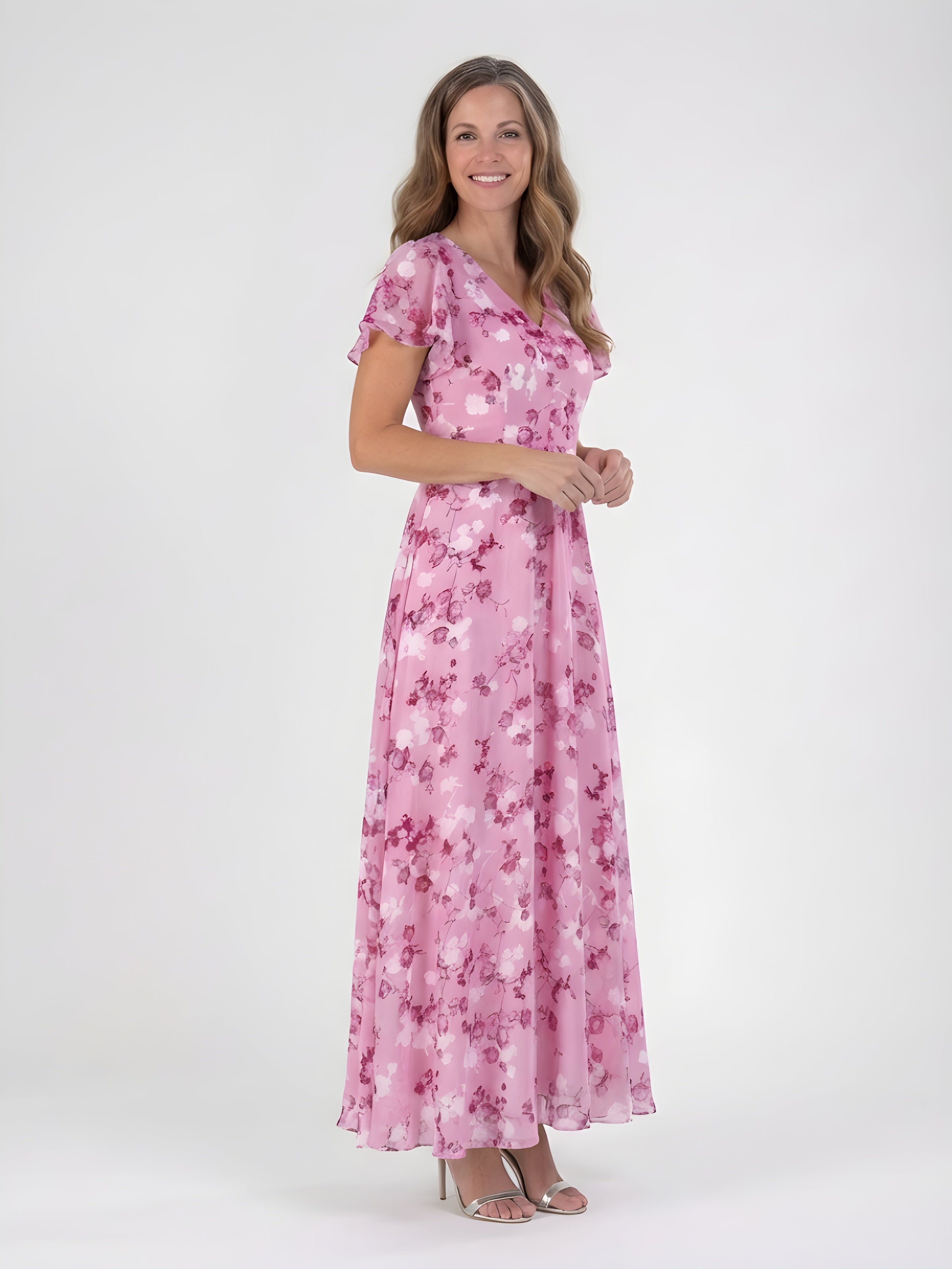 Mariam | Floral Chiffon Maxi Dress