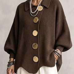 Isadora™ Gold Button Knit Cardigan