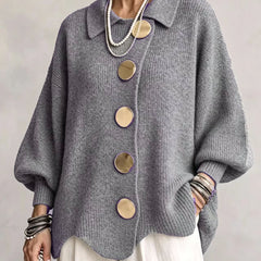 Isadora™ Gold Button Knit Cardigan