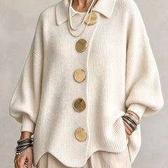 Isadora™ Gold Button Knit Cardigan