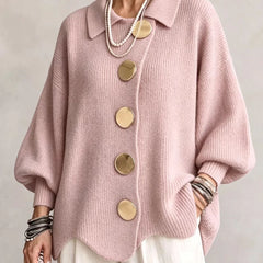 Isadora™ Gold Button Knit Cardigan