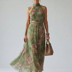 Relle | Gathered Halter Midi Dress