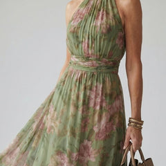 Relle | Gathered Halter Midi Dress