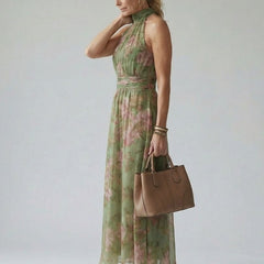 Relle | Gathered Halter Midi Dress