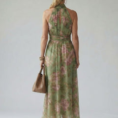 Relle | Gathered Halter Midi Dress
