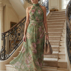 Relle | Gathered Halter Midi Dress